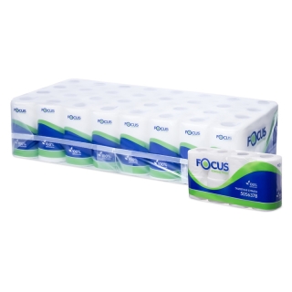 Бумага туалетная Focus Economic Choice, 2 слойн, мини-рулон, 16,2 м/рул, 8шт., тиснение, белая