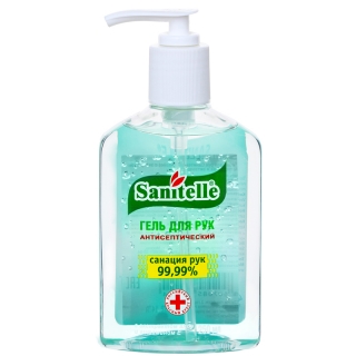Гель антисептический Sanitelle, витамин Е, алоэ вера, с дозатором, 250мл