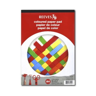Набор цветной бумаги для рисования и творчества Reeves, 120г/м2, A4, склейка 20 листов