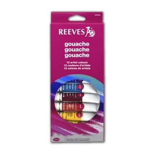 Набор художественной гуаши Reeves в тюбиках, 12 цветов