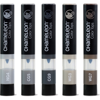 Набор цветовых блендеров Chameleon Gray Tones, серые тона, 5 шт