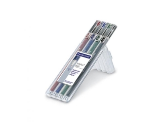 Набор шариковых ручек Triplus F, 4 цвета, пенал-подставка