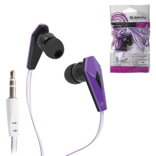 Наушники Defender Trendy 705, проводные, 1,1 м, вкладыши, черные с сиреневым, 63705