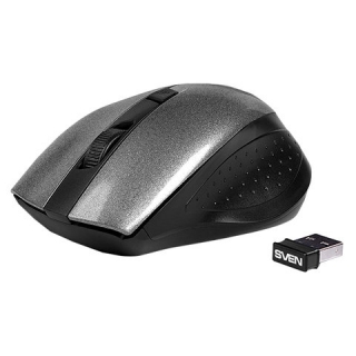 Мышь беспроводная Sven RX-325, 3 кнопки + 1 колесо-кнопка, оптическая, серая, SV-03200325WG