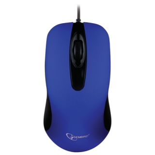 Мышь проводная бесшумная Gembird MOP-400-B, USB, 2 кнопки+1колесо-кнопка, покрытие SOFT TOUCH, синяя