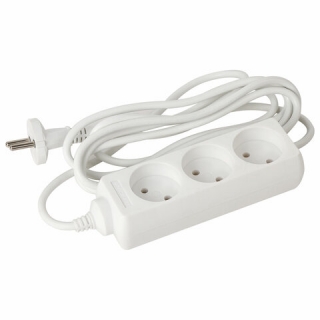 Удлинитель сетевой Sonnen U-133, 3 розетки, без заземления, 10 А, 3 м, 511429