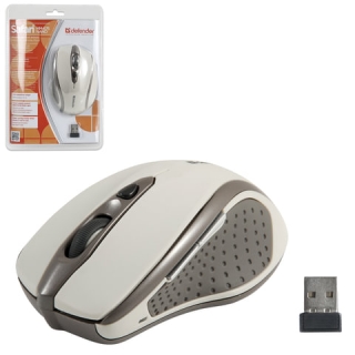 Мышь беспроводная Defender Safari MM-675, 4 кнопки + 1 колесо-кнопка, оптическая, бежевая, 52677