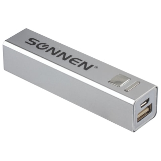 Аккумулятор внешний Sonnen Powerbank V61С, 2600 mAh, литий-ионный, серебристый, алюминиевый корпус, 262749