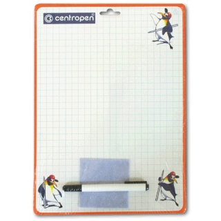 Доска двусторонняя маркерная А4 (240х337 мм), Клетка, 1 маркер, Centropen, 7779