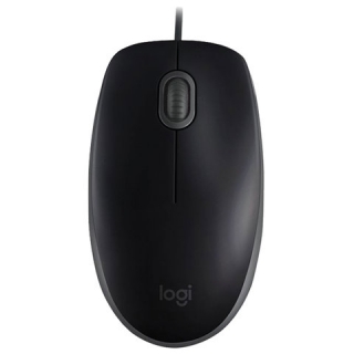 Мышь проводная Logitech B110, USB, 2 кнопки + 1 колесо-кнопка, оптическая, чёрная, 910-005508