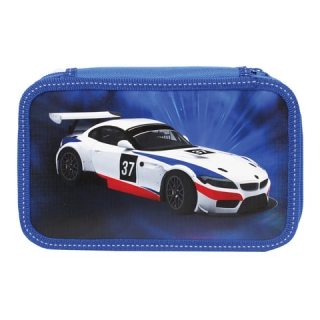 Пенал Brauberg 3 отделения, для учеников начальной школы, ламинированный картон, Гонка, 19х11 см, 104597