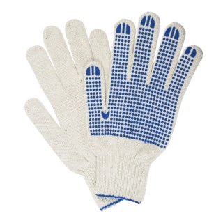 Перчатки хлопчатобумажные, комплект 5 пар, 7 класс, 65-67 г, 216 текс, ПВХ точка, Лайма Профи XL, белые, 604472