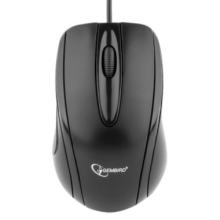 Мышь проводная Gembird MUSOPTI8-800U, USB, 2 кнопки + 1 колесо-кнопка, оптическая, чёрная