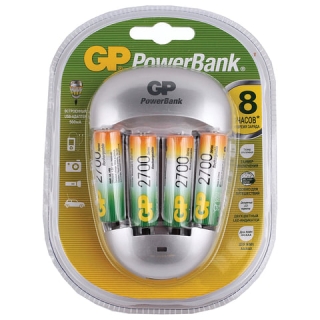 Зарядное устройство GP PB27, для 4-х Аккумуляторов AA или ААА, Комплект (4 шт., АА, Ni-Mh, 2700 mAh), PB27GS270-2CR4