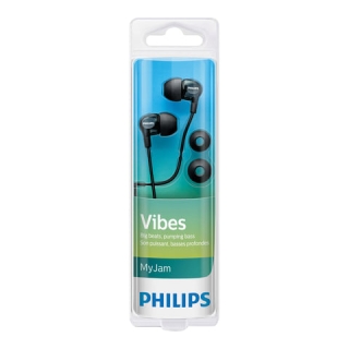 Наушники PHILIPS SHE3550BK/00, проводные, 1,2 м, стерео, вкладыши, черные, SHE3550BK/00