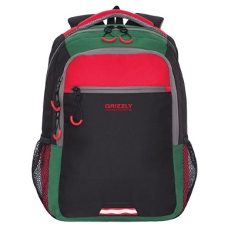 Рюкзак Grizzly универсальный, черный/красный, 31х42х22 см, RU-922-3/1