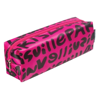 Пенал-косметичка Brauberg, сатин, малиново-черный, Буквы, 20х6х5 см, 223270