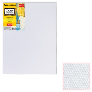 Холст на подрамнике Brauberg Art Classic, 70х90 см, грунтованный, 100% хлопок, крупное зерно, 191026