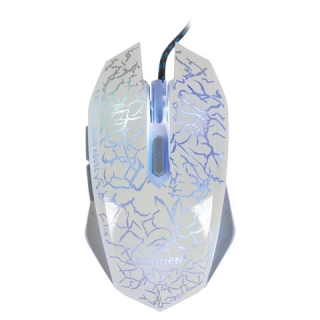 Мышь проводная игровая Sonnen GM-17, USB, 2400 dpi, 6 кнопок, оптическая, LED-подсветка, белая, 512639