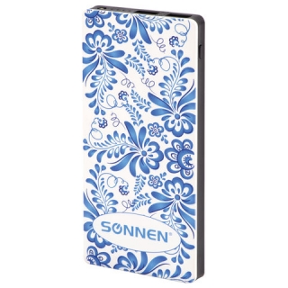Аккумулятор внешний Sonnen Powerbank V3802S ГЖЕЛЬ, 8000 mAh, 2 USB, литий-полимерный, 262916