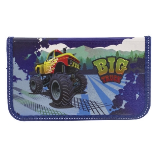 Пенал Юнландия, 1 отделение, эффект металл, объем, 19х11 см, Big Truck, 228256