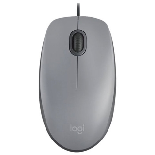 Мышь проводная Logitech M110, USB, 2 кнопки+1 колесо-кнопка, оптическая, серая, 910-005490