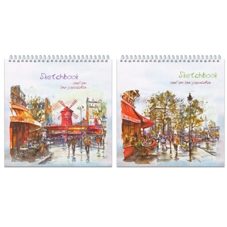 Скетчбук ПОЛИНОМ, крафт-бумага 80 г/м2, 190х190 мм, 60 л., гребень, жёсткая подложка, 2611