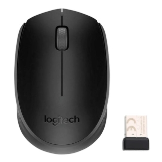 Мышь беспроводная Logitech B170, 2 кнопки + 1 колесо-кнопка, оптическая, черная, 910-004798