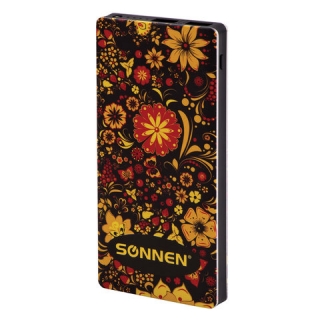 Аккумулятор внешний Sonnen Powerbank V3802S ХОХЛОМА, 8000 mAh, 2 USB, литий-полимерный, 262915