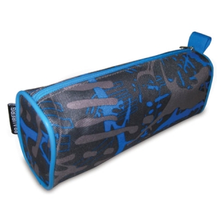 Пенал-косметичка Brauberg полиэстер, сер/голубой, Элемент, 21х6х8 см, 223905