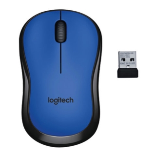 Мышь беспроводная Logitech M220, 2 кнопки + 1 колесо-кнопка, оптическая, сине-чёрная, 910-004879