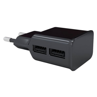 Зарядное устройство сетевое (220 В) Red line NT-2A, 2 порта USB, выходной ток 2,1 А, черное, УТ000009404