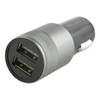 Зарядное устройство Автомобильное Red line C20, 2 порта USB, выходной ток 2,1 А, черное, УТ000010219