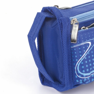 Пенал Юнландия для мальчиков, 3 отделения, полиэстер, Футбол, синий, 20х7х9 см, 228979