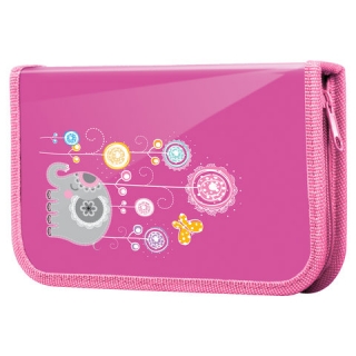 Пенал Юнландия, 1 отделение, эффект металл, объем, 19х11 см, Слоник, 228257