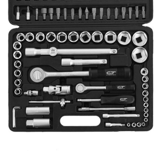 Набор слесарно-монтажный, 94 предмета, Сибртех, 1/4, 1/2, головки, биты, трещоточные ключи, кейс, 13508