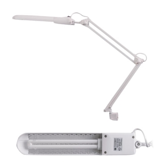 Светильник настольный Дельта 1, на струбцине, люминесцентный, 11 Вт, серый, высота 70 см, G23, BL-1
