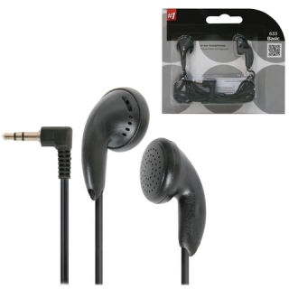 Наушники Defender Basic 633, проводные, 1,1 м, стерео, вкладыши, черные, 63633