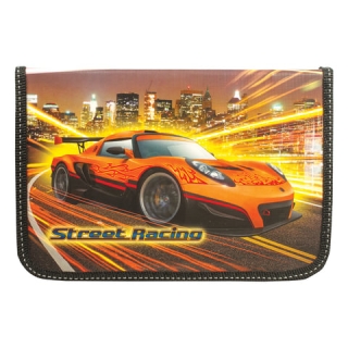 Пенал Brauberg, 1 отделение, для учеников начальной школы, ламинированный картон, откидная планка, Порш, 19х13 см, 104592