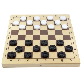 Игра настольная Шашки, пластиковые фишки, деревянная доска 30х30, 10 КОРОЛЕВСТВО, 2862