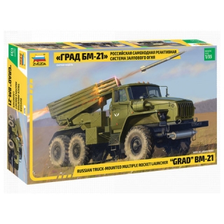 Модель для сборки Авто Российская самоходная реактивная СЗО Град БМ-21, масштаб 1:35, Звезда, 3655
