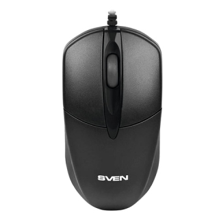 Мышь проводная Sven RX-112, USB, 2 кнопки+1 колесо-кнопка, оптическая, черная, SV-03200112UB