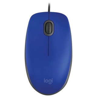 Мышь проводная Logitech M110, USB, 2 кнопки+1 колесо-кнопка, оптическая, синяя, 910-005488