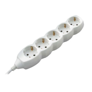 Удлинитель сетевой Sonnen U-155G, 5 розеток, c заземлением, 10 А, 5 м, 511437
