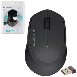 Мышь беспроводная Logitech M280, 2 кнопки + 1 колесо-кнопка, оптическая, черная, 910-004287