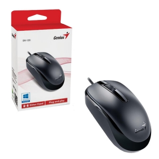 Мышь проводная Genius DX-120, USB, 2 кнопки + 1 колесо-кнопка, оптическая, черная, 31010105100