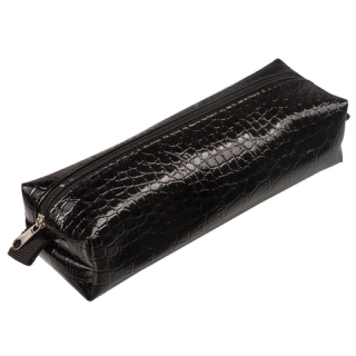 Пенал-косметичка Brauberg Ultra black, крокодиловая кожа, 20х6х4 см, 223909