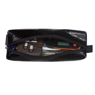 Пенал-косметичка Brauberg Ultra black, крокодиловая кожа, 20х6х4 см, 223909