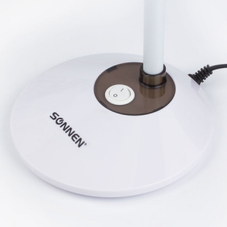 Светильник настольный Sonnen OU-607, на подставке, цоколь Е27, белый/коричневый, 236680