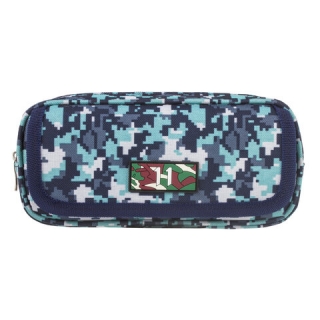 Пенал Brauberg для мальчиков, 2 отделения, полиэстер, Military, синий, 21х5х9 см, 228991